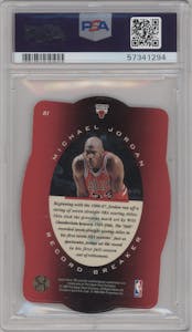 Michael Jordan from the 1996-97 SPX set graded by PSA and given an overall grade of 9.