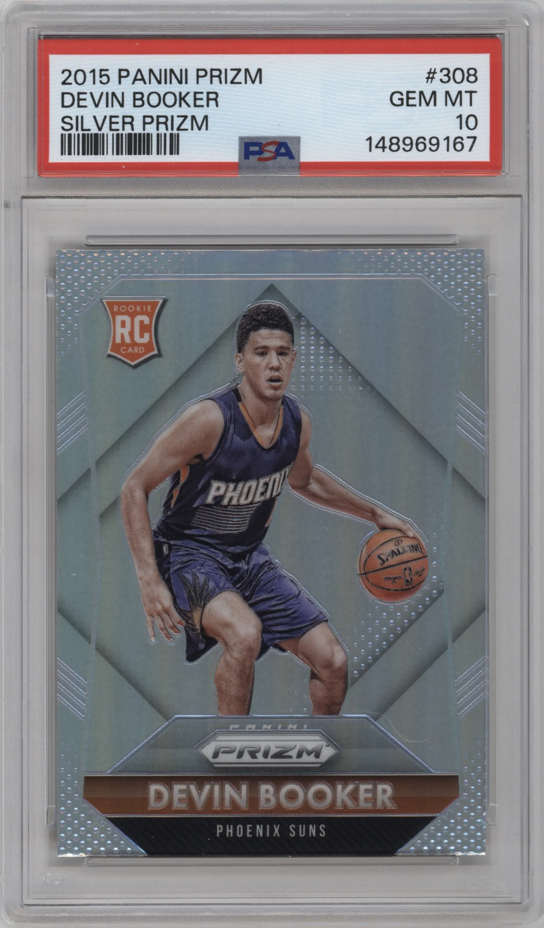 2015 Panini Prizm Devin Booker Silver Prizm #308 PSA 10