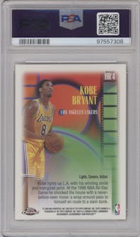 Kobe Bryant  from the 1999-00 Topps Chrome set featuring a Refractor parallel graded by PSA and given an overall grade of 10.