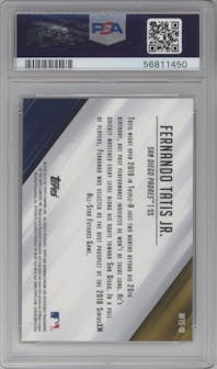Fernando Tatis Jr. from the 2019 Bowman  set graded by PSA and given an overall grade of 9.