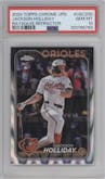 Jackson Holliday from the 2024 Topps Chrome Update set featuring a RayWave Refractor parallel graded by PSA and given an overall grade of 10.