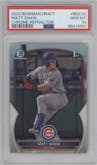 Matt Shaw from the 2023 Bowman Draft set featuring a Refractor parallel graded by PSA and given an overall grade of 10.
