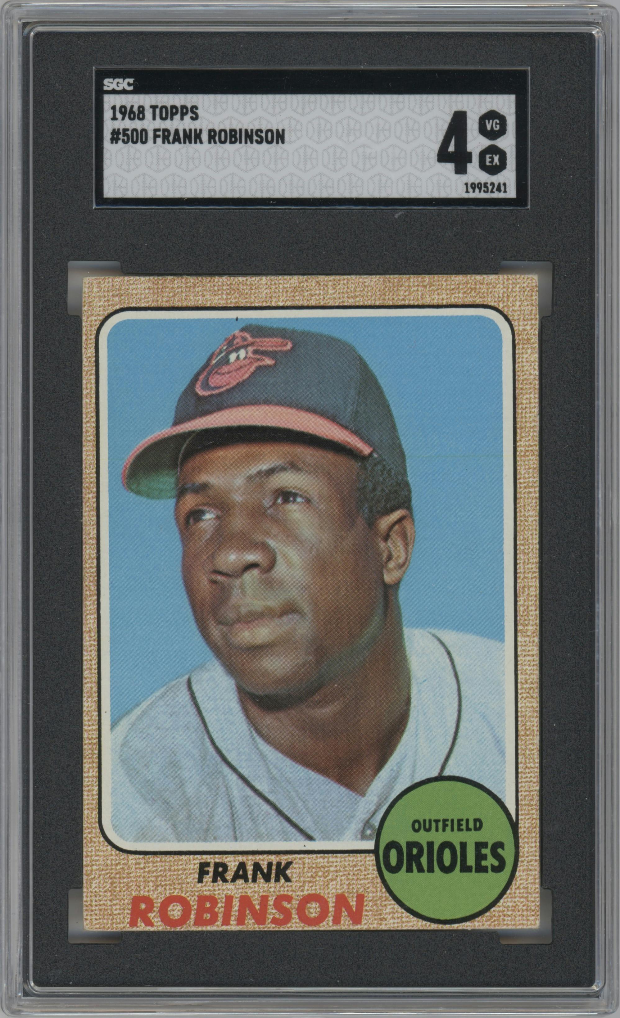 Frank Robinson from the 1968 Topps set graded by SGC and given an overall grade of 4.