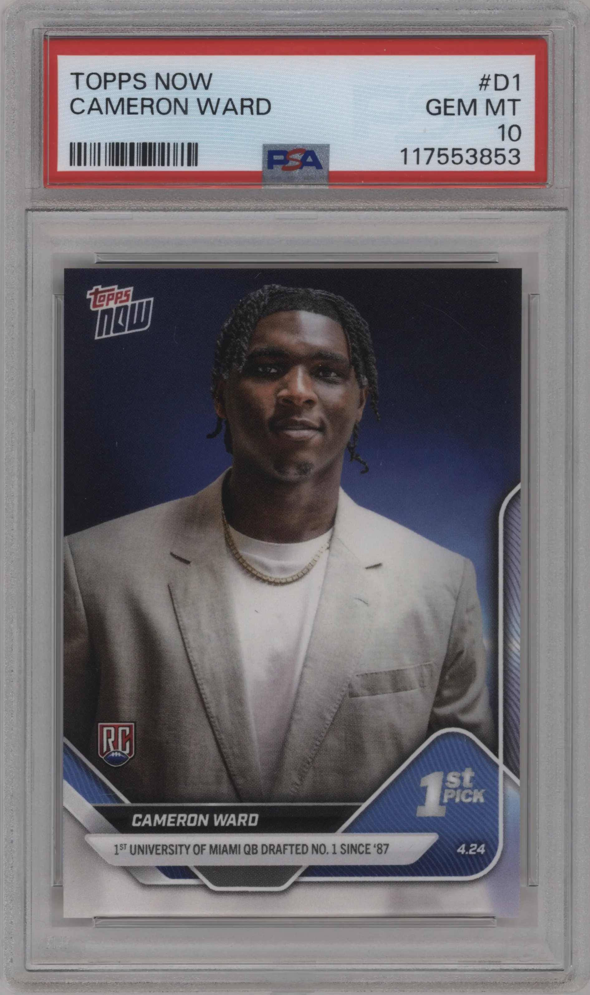 2025 Topps Now Cameron Ward PSA 10