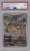 Pikachu from the 2023 Pokemon SV set graded by PSA and given an overall grade of 9.
