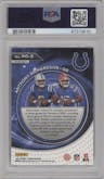 Anthony Richardson from the 2023 Panini Prizm set featuring a  Green Prizm parallel graded by PSA and given an overall grade of 10.