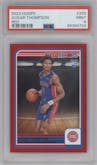 Ausar Thompson from the 2023-24 Panini NBA Hoops set featuring a Red parallel graded by PSA and given an overall grade of 9.