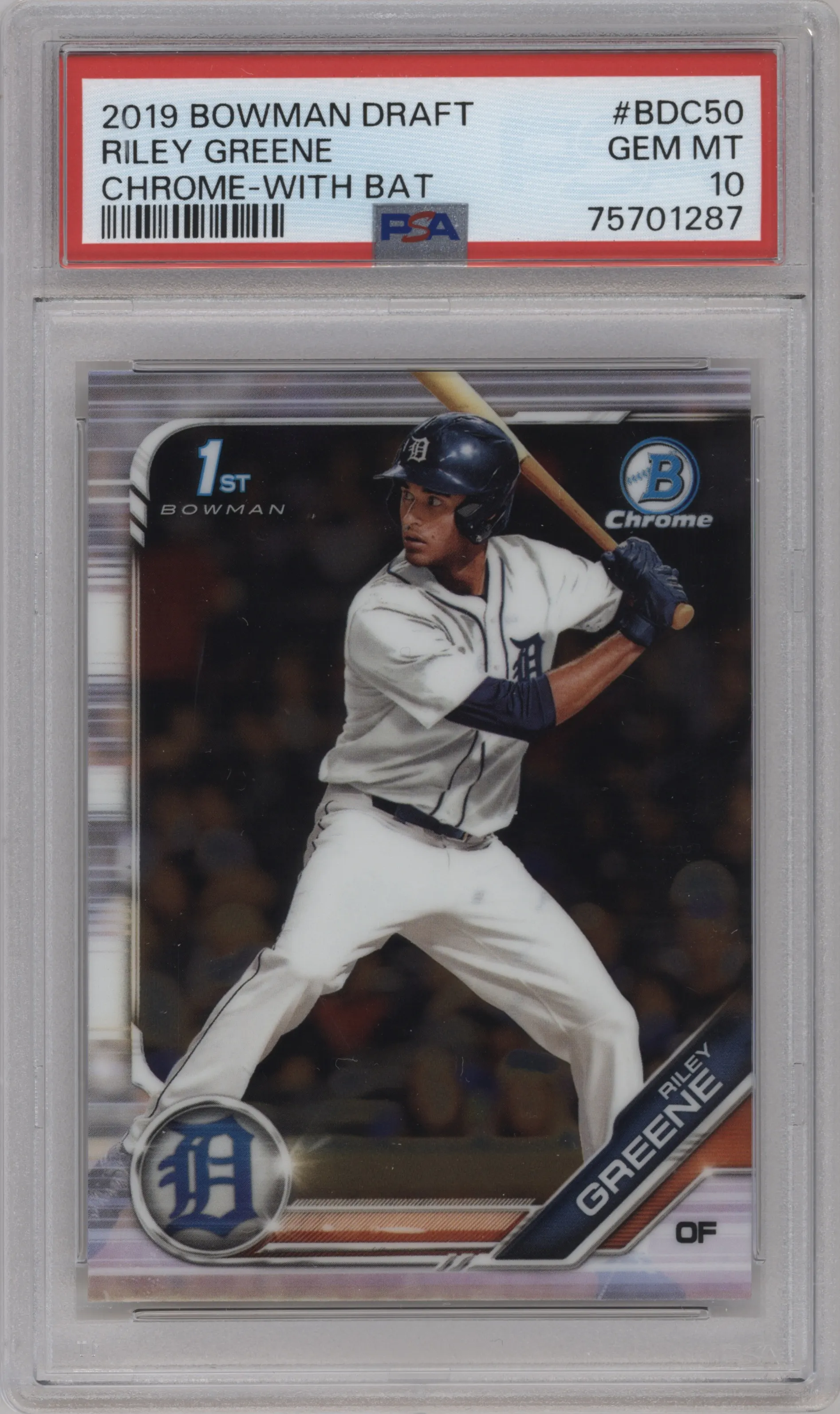 2019 Bowman Draft Chrome Riley Greene #BDC-50 PSA 10