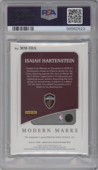 Isaiah Hartenstein from the 2020-21 Panini Immaculate Collection  set graded by PSA and given an overall grade of 9.