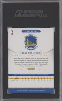 Klay Thompson from the 2012-13 Panini NBA Hoops set graded by SGC and given an overall grade of 10.