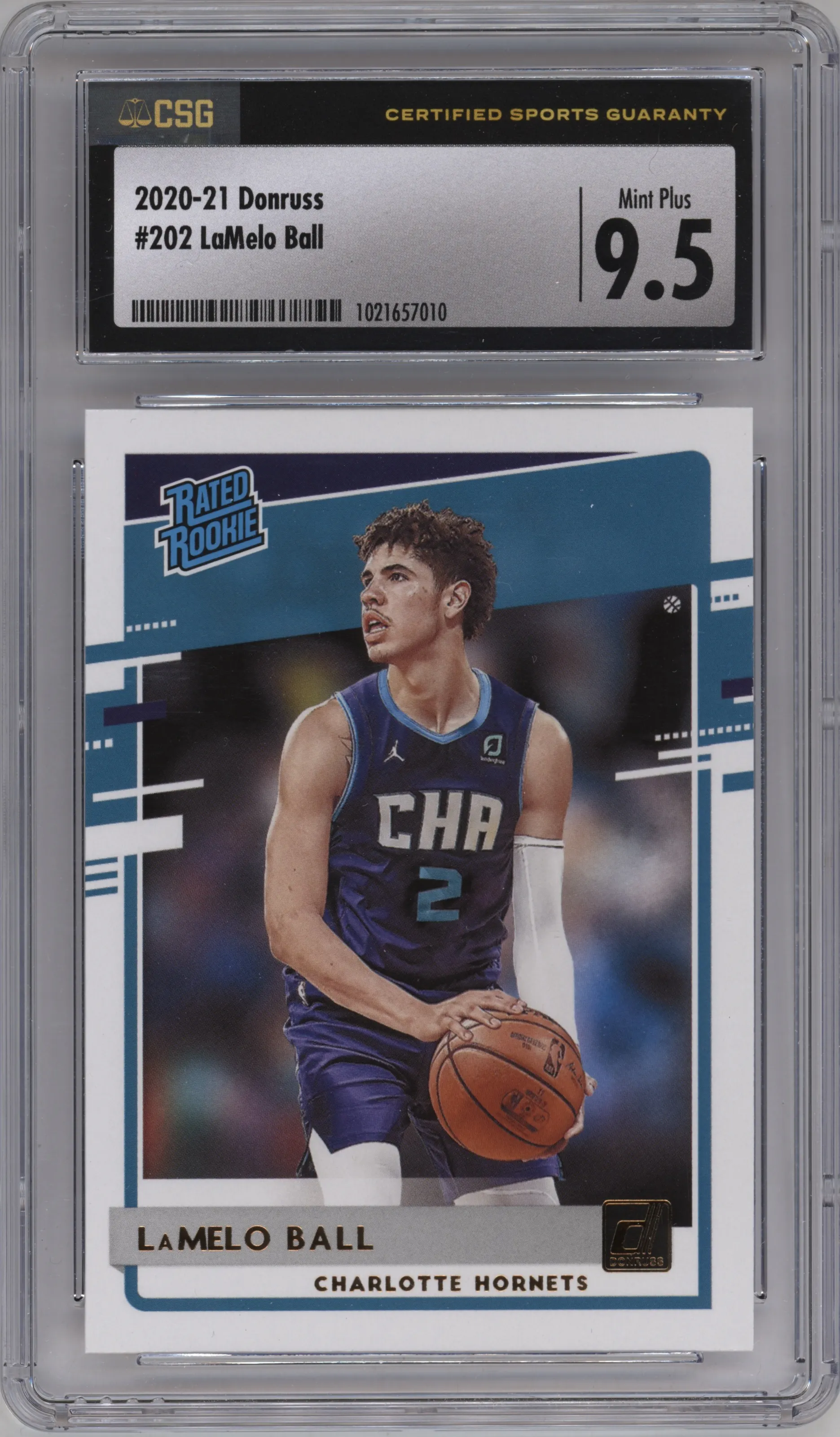 2020 Panini Donruss Rated Rookie LaMelo Ball CGC 9.5
