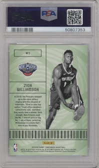 Zion Williamson from the 2019-20 Panini Contenders set graded by PSA and given an overall grade of 10.