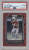 Trey McBride from the 2022 Panini Prizm set featuring a Red Shimmer parallel graded by PSA and given an overall grade of 10.