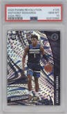 Anthony Edwards from the 2020-21 Panini Revolution set featuring a Asia Red parallel graded by PSA and given an overall grade of 10.