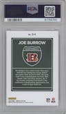 Joe Burrow from the 2023 Panini Donruss set graded by PSA and given an overall grade of 10.