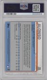Pete Alonso from the 2019 Topps Chrome set featuring a Sepia Refractor  parallel graded by PSA and given an overall grade of 10.