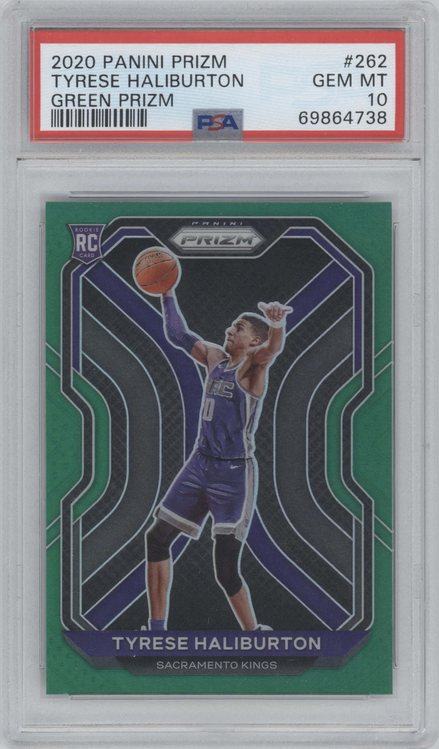 2020 Panini Prizm Tyrese Haliburton Green Prizm #262 PSA 10