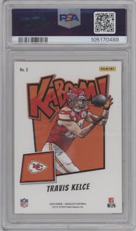 Travis Kelce from the 2024 Panini Absolute set graded by PSA and given an overall grade of 10.
