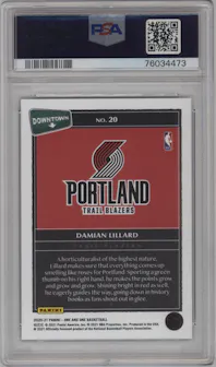 Damian Lillard from the 2020-21 Panini One and One set graded by PSA and given an overall grade of 10.