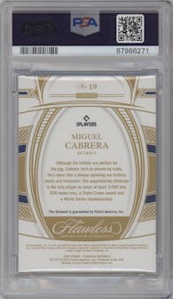 Miguel Cabrera from the 2022 Panini Flawless set graded by PSA and given an overall grade of 8.5.