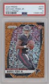 Michael Penix Jr. from the 2024 Panini Prizm set featuring a Disco parallel graded by PSA and given an overall grade of 9.