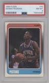 Dennis Rodman from the 1988-89 Fleer set graded by PSA and given an overall grade of 8.