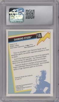 Diamond Studd from the 1992 Topps WCW European set graded by CSG and given an overall grade of 8.5.