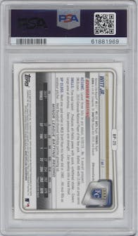 Bobby Witt Jr. from the 2020 Bowman set graded by PSA and given an overall grade of 10.