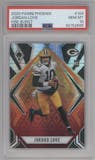 Jordan Love from the 2020 Panini Phoenix set featuring a Fire Burst parallel graded by PSA and given an overall grade of 10.