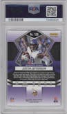 Justin Jefferson  from the 2022 Panini Mosaic set featuring a Genesis parallel graded by PSA and given an overall grade of 9.
