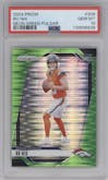 Bo Nix from the 2024 Panini Prizm set featuring a Neon Green Pulsar  parallel graded by PSA and given an overall grade of 10.