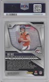 Bo Nix from the 2024 Panini Prizm set featuring a Neon Green Pulsar  parallel graded by PSA and given an overall grade of 10.