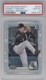 Garrett Crochet from the 2020 Bowman Draft set featuring a Refractor parallel graded by PSA and given an overall grade of 10.