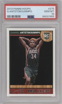 Giannis Antetokounmpo from the 2013-14 Panini NBA Hoops set graded by PSA and given an overall grade of 10.
