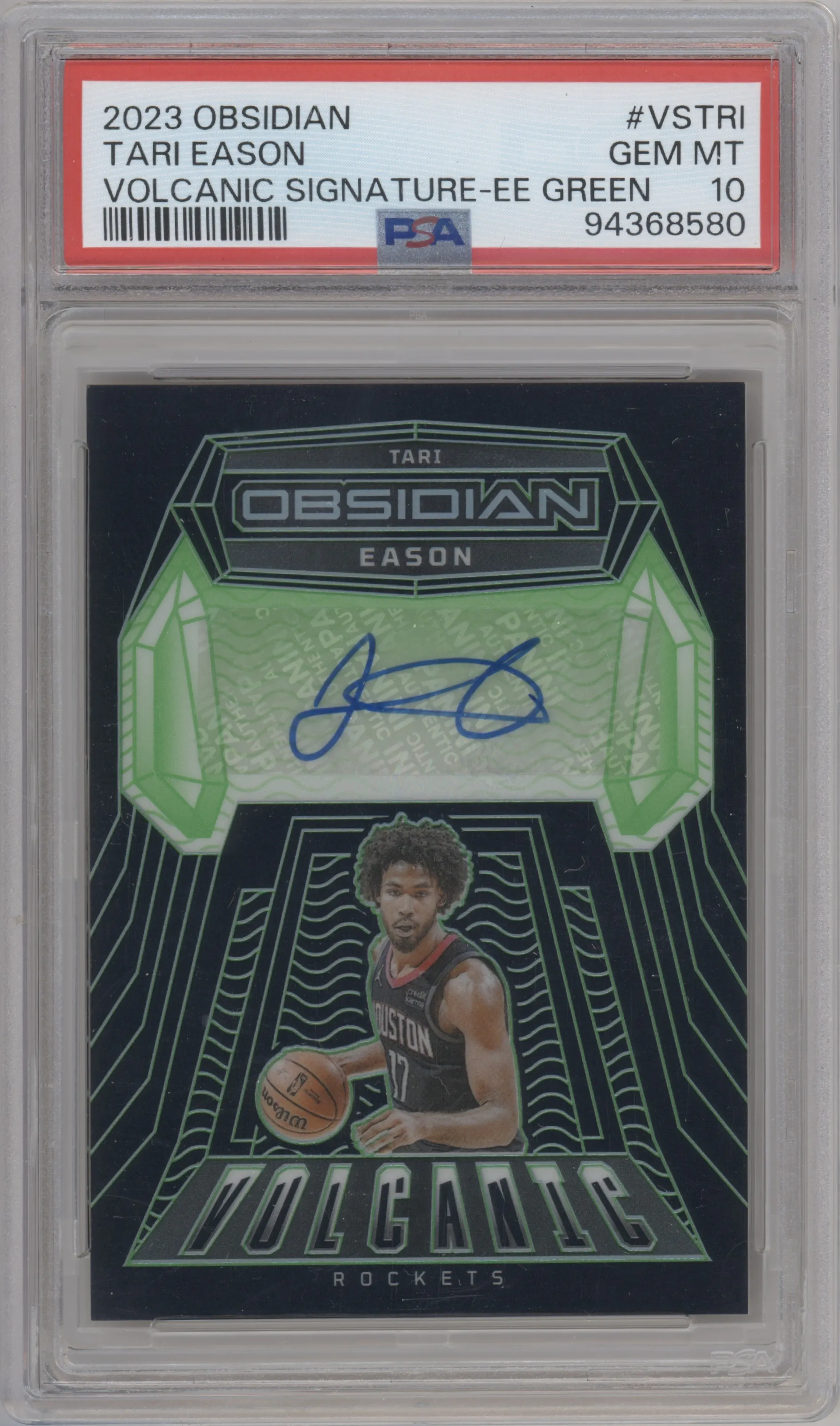2023 Panini Obsidian Volcanic Sig. Tari Eason Electric Etch Green #VS-TRI PSA 10