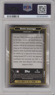 Shota Imanaga from the 2024 Topps Cosmic Chrome set graded by PSA and given an overall grade of 10.