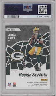 Jordan Love from the 2020 Panini Mosaic set graded by PSA and given an overall grade of 10.