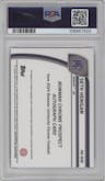 Seth Henigan from the 2024 Bowman University Chrome set featuring a Red Shimmer parallel graded by PSA and given an overall grade of 8.
