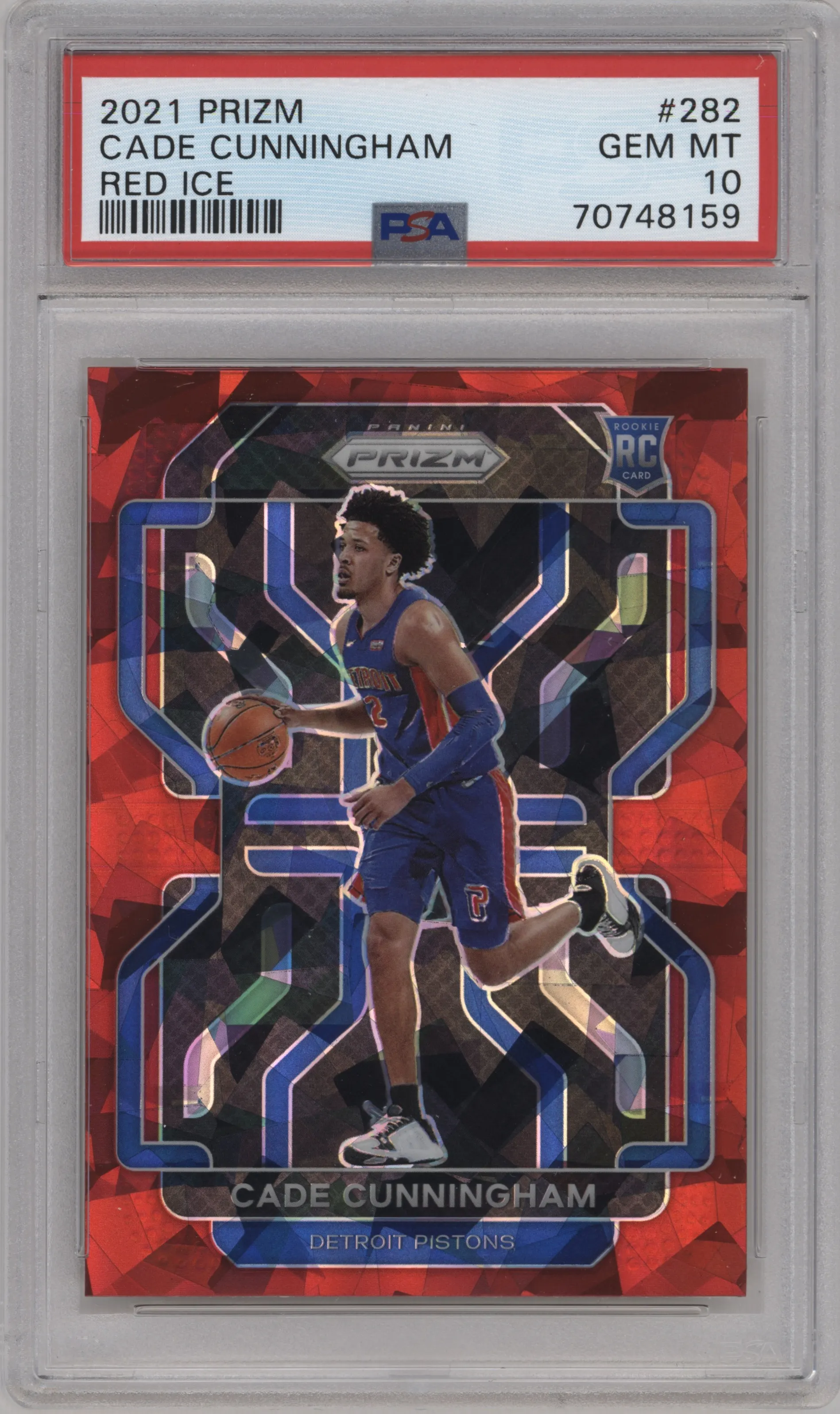 2021 Panini Prizm Cade Cunningham Red Ice #282 PSA 10