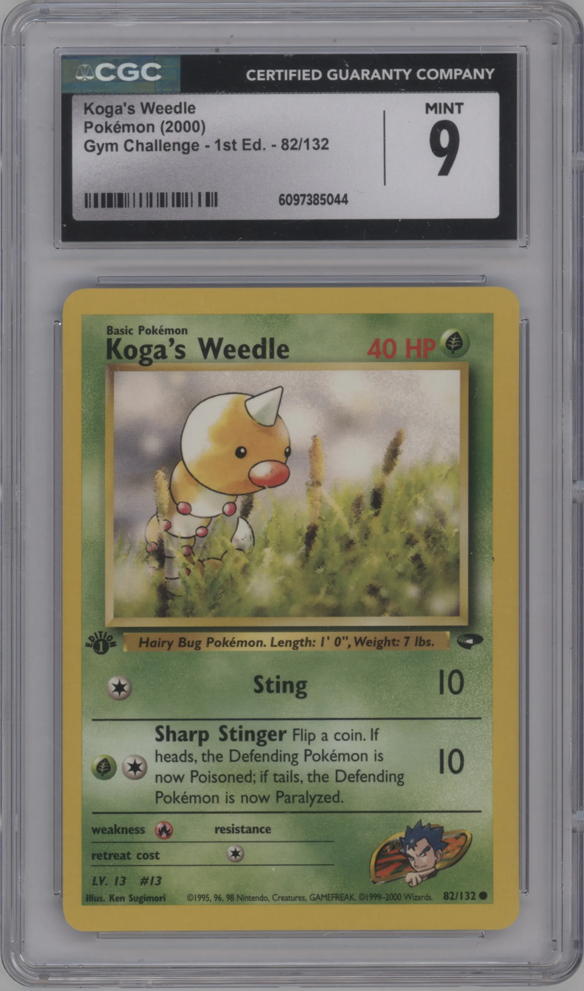 2000 Pokemon GH Gym Challenge Koga's Weedle CGC 9