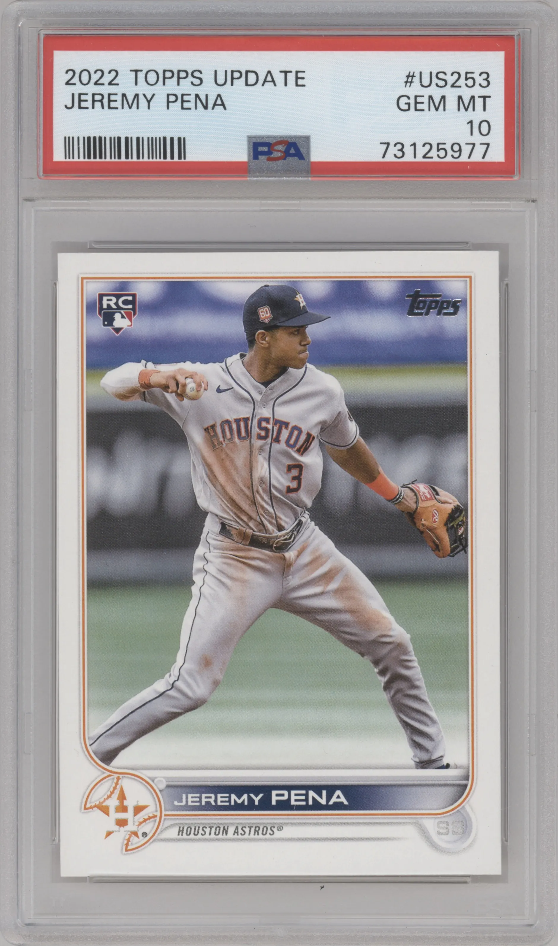 2022 Topps Update Jeremy Pena PSA 10