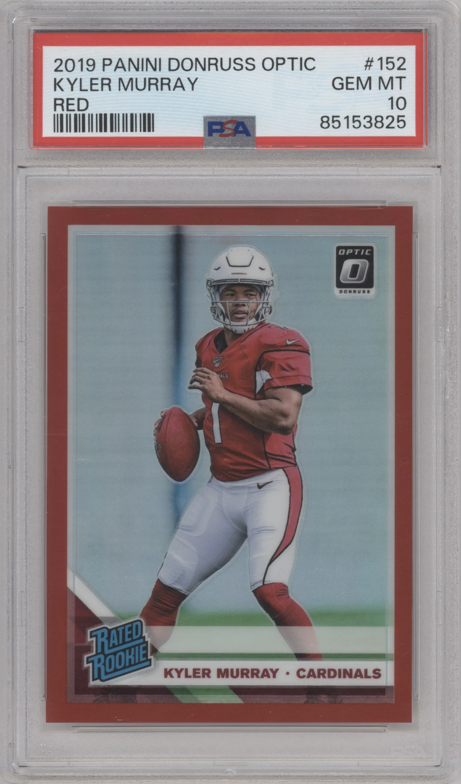 2019 Panini Donruss Optic Rated Rookie Kyler Murray Red PSA 10