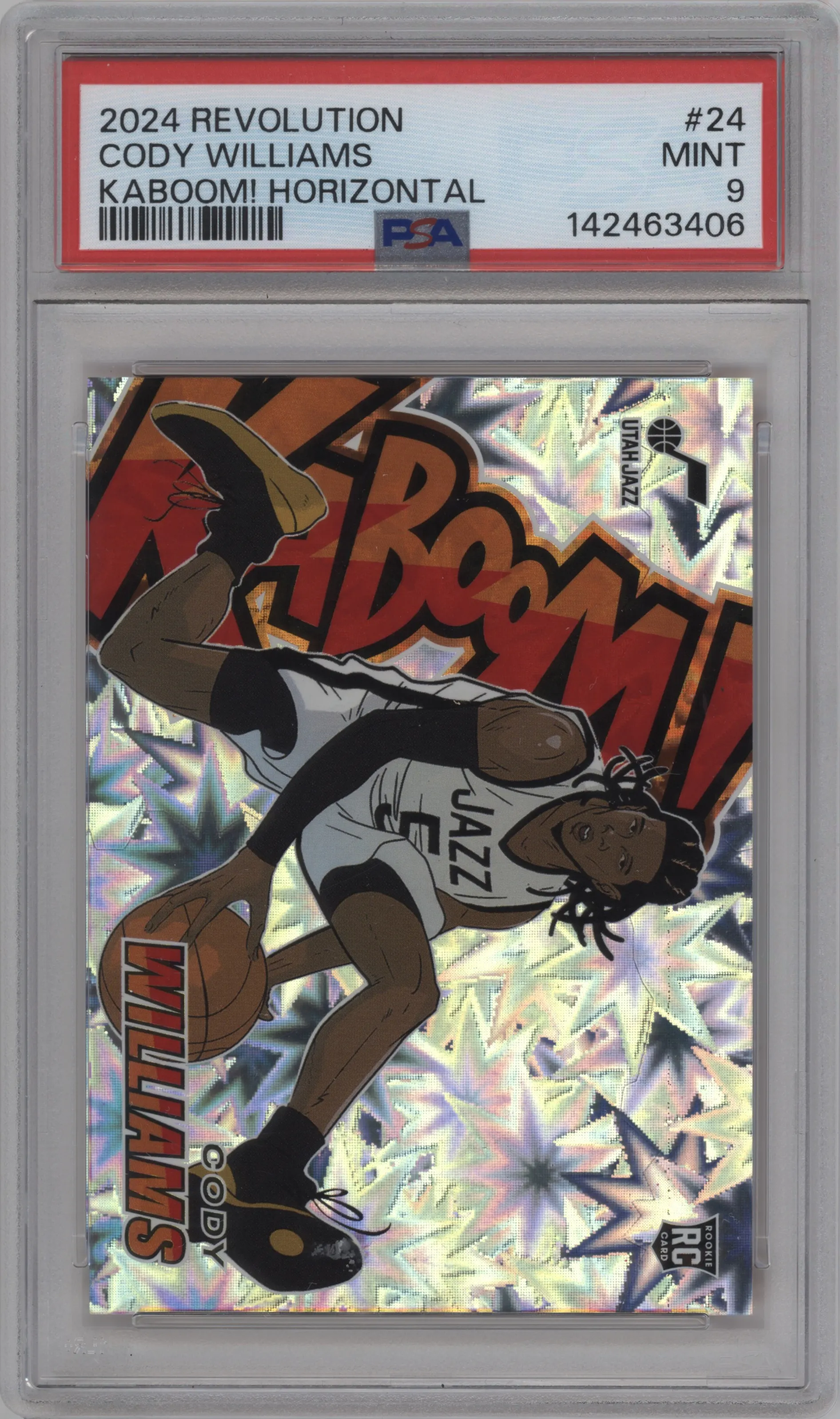 2024 Panini Revolution Kaboom! Horizontal Cody Williams PSA 9