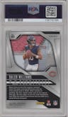 Caleb Williams from the 2024 Panini Prizm set featuring a Silver Prizm parallel graded by PSA and given an overall grade of 9.