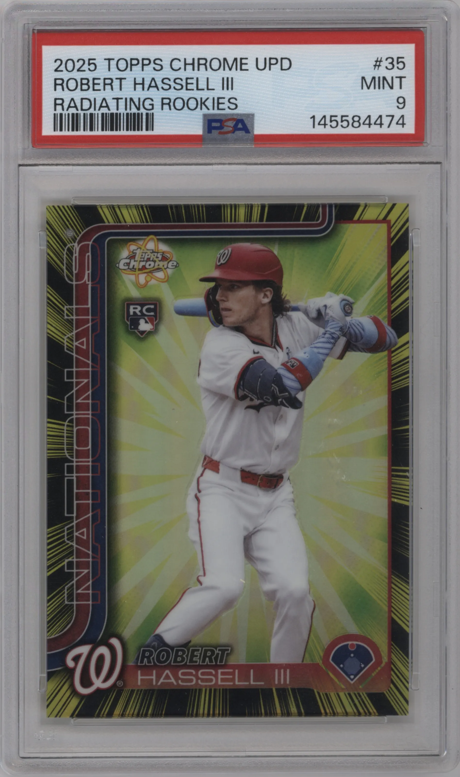 2025 Topps Chrome Update Radiating Rookies Robert Hassell III #RR-35 PSA 9