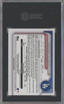 Joendry Vargas from the 2024 Bowman Mega Box set graded by SGC and given an overall grade of 10.