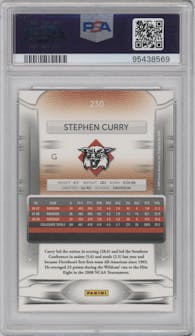 Stephen Curry from the 2009-10 Panini Prestige set graded by PSA and given an overall grade of 8.