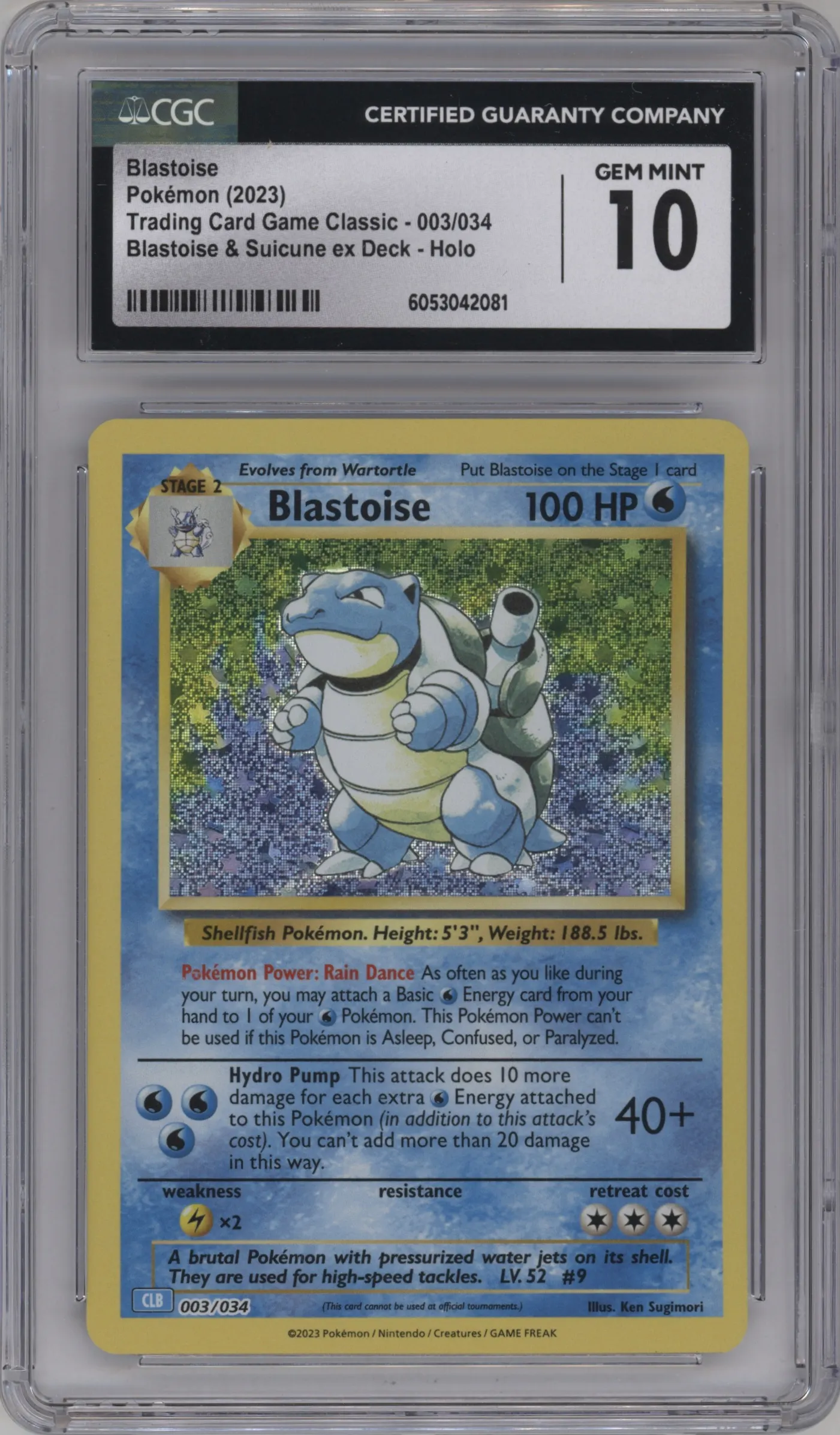 2023 Pokemon CLB Blastoise CGC 10