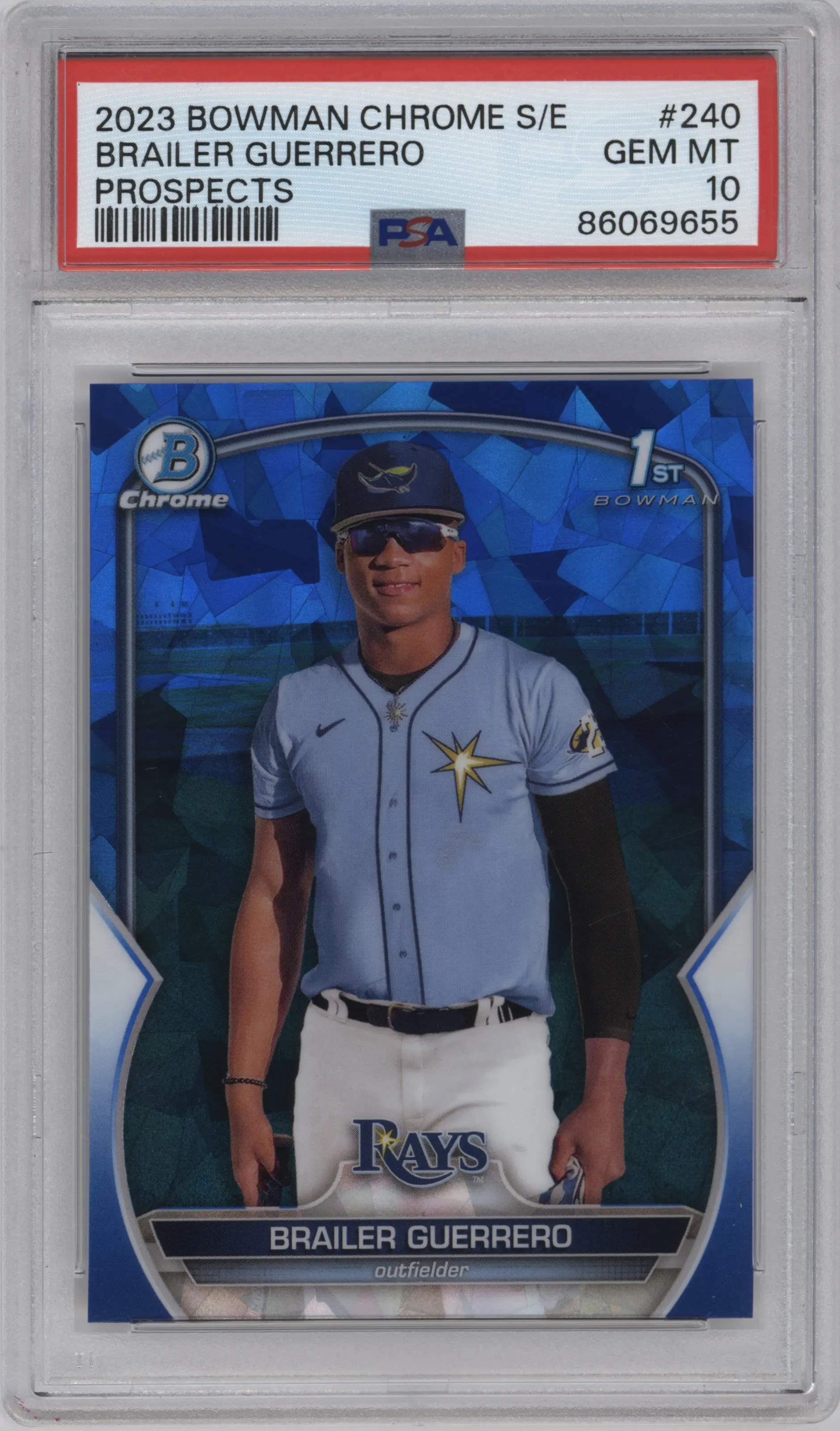 2023 Bowman Chrome Sapphire Edition Chr.Pros. Brailer Guerrero #BCP-240 PSA 10