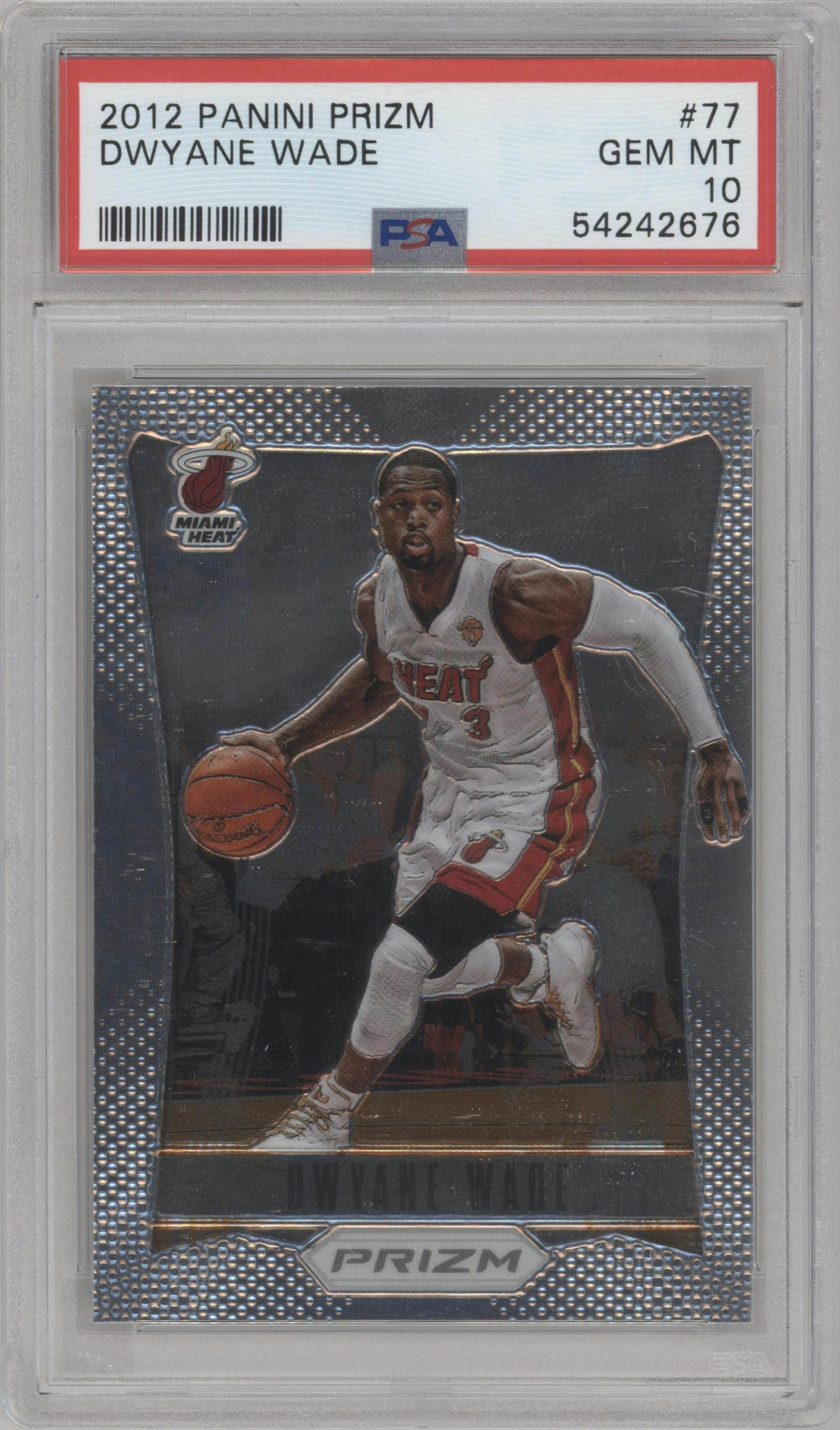 Dwyane Wade from the 2012-13 Panini Prizm set graded by PSA and given an overall grade of 10.